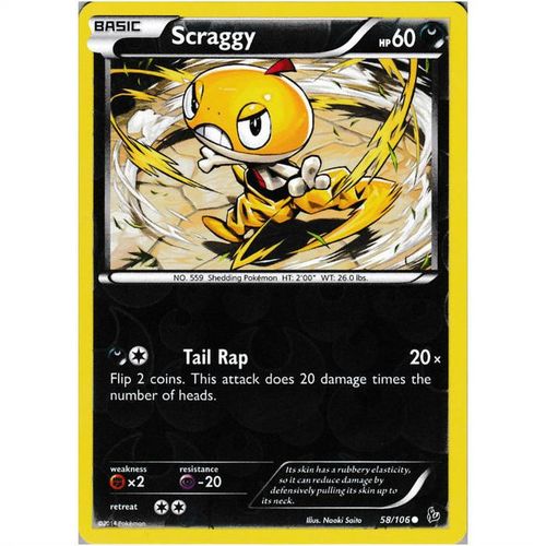 Pokemon XY Flashfire - #58/106 - Scraggy Rev Holo
