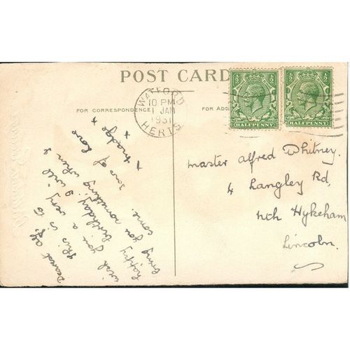 Vintage GB Birthday Card 1931 - Birthday Greetings