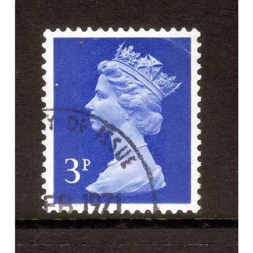 GREAT BRITAIN 1971 SG X 855 3p ULTRAMARINE TWO BANDS FINE USED#3