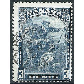 Canada 1934 SG334 3c Blue Discovery of Canada Fine Used . ..