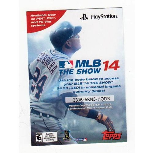 2015 Topps Playstation MLB 14 The Show Miguel Cabrera promo card
