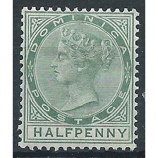 Dominica 1886 SG20 1/2d Dull Green Mounted Mint..