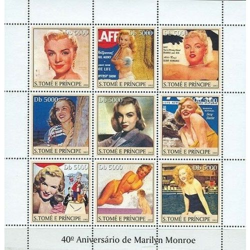 SAO TOME PRINCIPE 2003 SHEET MNH MARILYN MONROE ACTRESSES CINEMA #1 3A