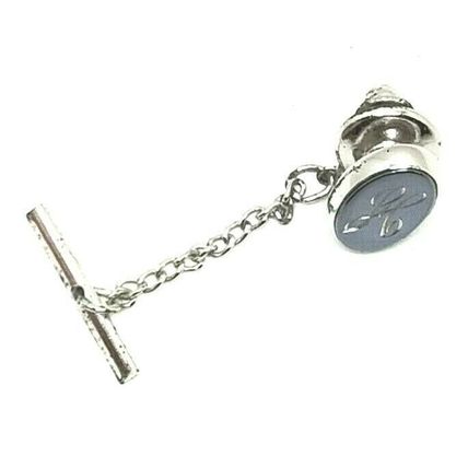 H Letter Tie Tack Lapel Pin Silver-Tone (B60)