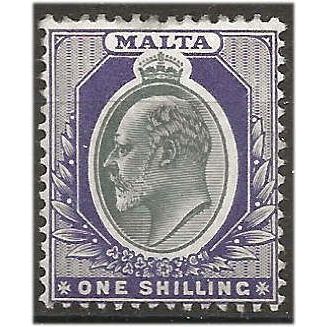 Malta 1903 SG44 1/- Grey & Violet Mounted Mint ..