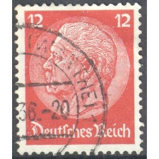Germany 1934 - 12pf carmine - President Von Hindenburg - used 4