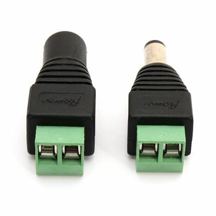 1-Pair - 1x Male + 1x Female 2.1 x 5.5mm 12VDC Plug Power Jack Connector