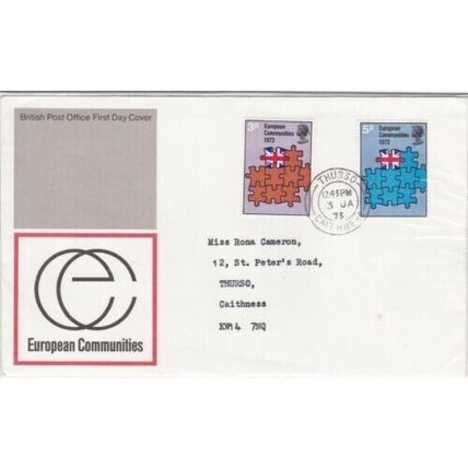 GB 1973 European Communities FDC Caithness cancel With enclosure typed VGC