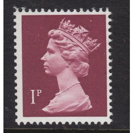 X847 U66a 1p Crimson LEFT BAND NEW PHOPHOR INK ~ Unmounted Mint GB Machin.