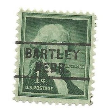 PRECANCEL -T&T BARTLEY, NEB 729 ON 1c LIBERTY