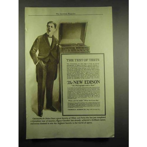 1917 New Edison Phonograph Ad - Signor Ciccolini