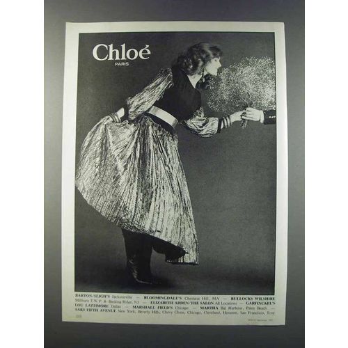 1981 Chloe Women's Fashion Dress Ad