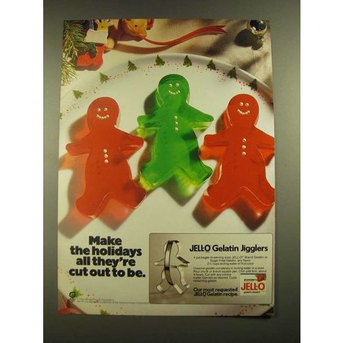 1988 Jell-O Gelatin Jigglers Ad - Make the Holidays