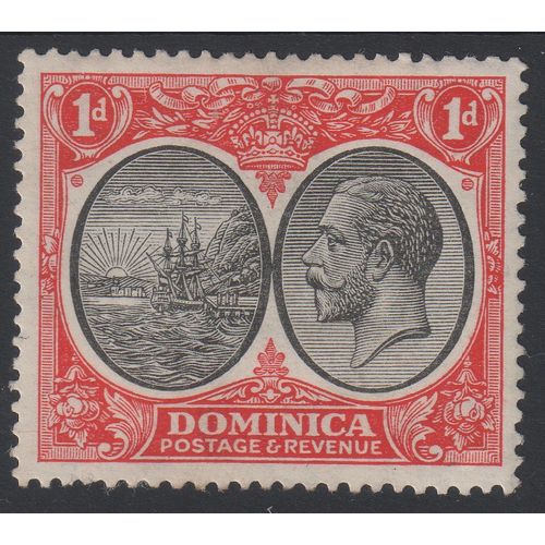 Dominica Sg73 1d Black & Scarlet mounted mint (G145)