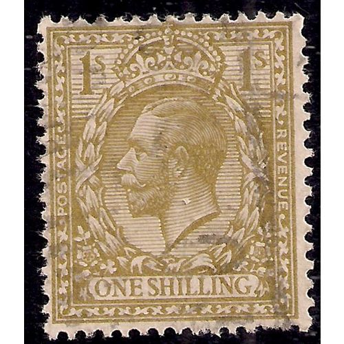 GB 1912 -24 KGV 1/-d Bistre Brown SG 396 Wmk 100 ( G1368 )