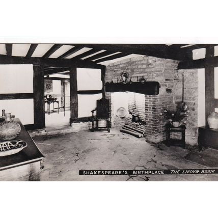 Shakespeares Birthplace The Living Room Stratford on Avon RP Postcard unused VGC