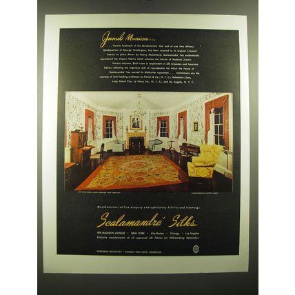 1946 Scalamandre' Silks Ad - Jumel Mansion