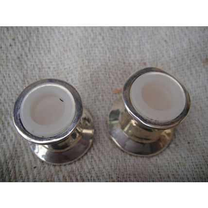 Heavy Compact Tactile Mushroom ‘White Metal’ Salt & Pepper Set