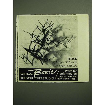1970 William Bowie Flock Sculpture Advertisement