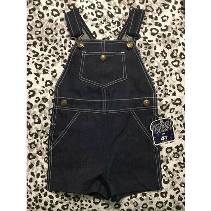 FRENCH TOAST Children's Unisex Short Overalls, Denim/Blue Jeans, Size 4T, NEW WT