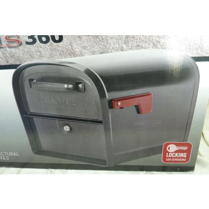 Mailbox Oasis 360 Architectural LOCK 2 door HD Black Powder Coat Galv. Steel