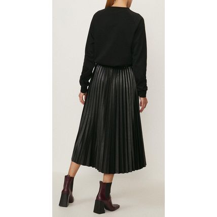 COAST PU Black Pleated Midi Skirt - NEW (RARE & COLLECTABLE)