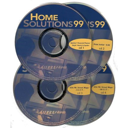 Sierra's Home Solutions 99 + BONUS! (4CDs, 1998) for Windows - NEW CDs in SLEEVE