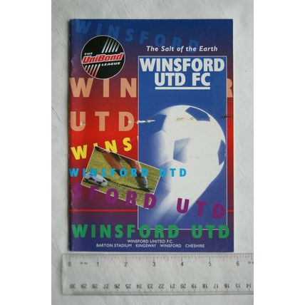 1995 programme Winsford United v. Gainsborough