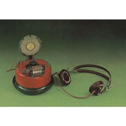 German Rundfunkempfang Antique Radio Headphones Postcard