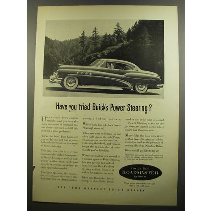 1952 Buick Roadmaster Car Ad - Have you tried Buick's Power Steering?