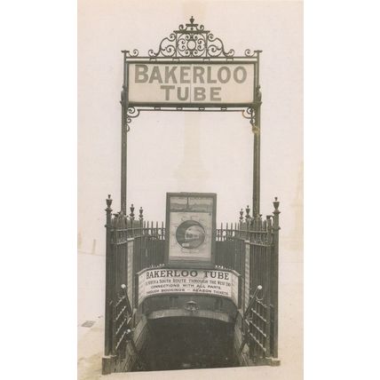 Bakerloo Tube London Train Station in 1906 Entrance Postcard