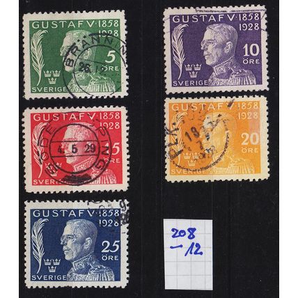 SCHWEDEN SVERIGE [1928] MiNr 0208-12 ( O/used ) [01]
