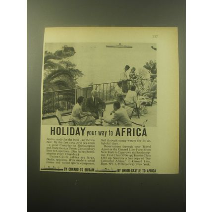 1959 Cunard Cruise Advertisement - Holiday your way to Africa