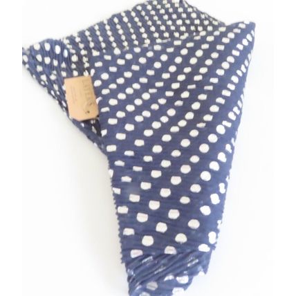 Ladies Scarf Silver Spotted Dark BlueBackground 240 x 65 CM Polyester Gift