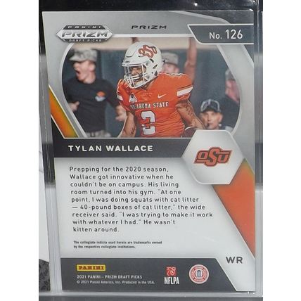 2021 Prizm DP TYLAN WALLACE (OSU/RAVENS) Orange Cracked Ice Rookie Card #126