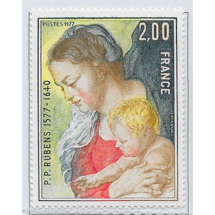 FRANCE 1977 MINT UNMOUNTED MNH ART RUBENS MOTHER CHILD PAINTING ARTIST