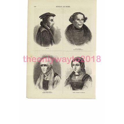 Calvin, Luther and family, Book Illustration (Print), c1858