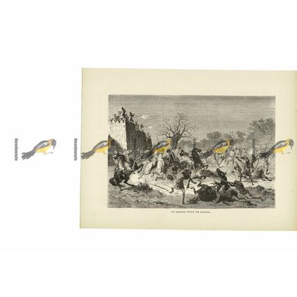 Bambaras Attack The Besiegers, Mali, Book Illustration (Print), c1880