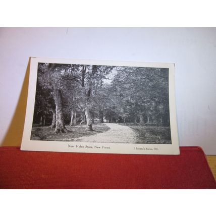 near THE RUFUS STONE, NEW FOREST, HAMPSHIRE unused vintage postcard =