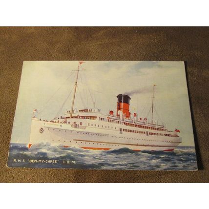 1940s Postcard - RMS Ben-My-Chree Steamer Ship / Isle of Man - Artist A348