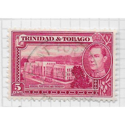 TRINIDAD & TOBAGO 1938 POINT FORTIN POSTMARK SG249b GPO & TREASURY