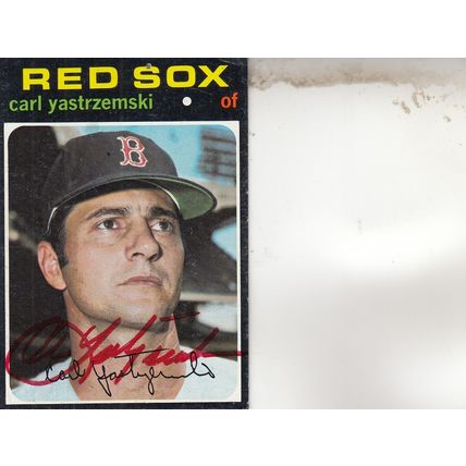 CARL YASTRZEMSKI 1971 AUTOGRAPHED BOSTON RED SOX HALL OF FAME TRIPLE CROWN WINER