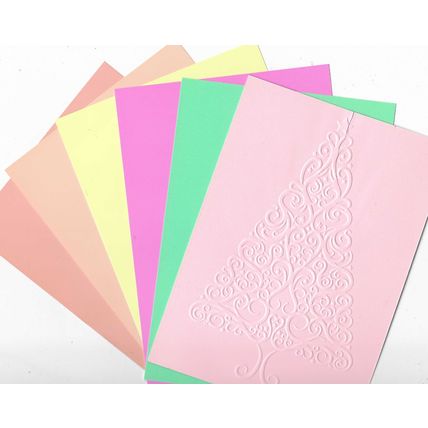 5"x7" Embossed Card. 10 Sheets. Christmas Tree (22). Cardmaking Scrapbooking