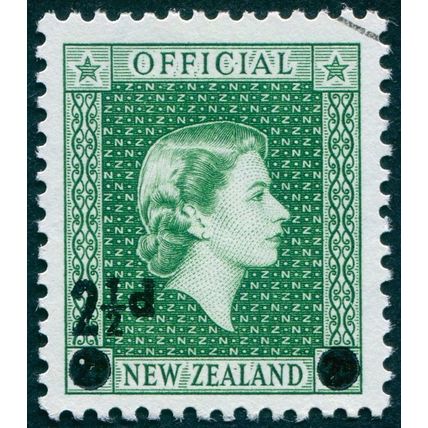 New Zealand 1961 2½d on 2d bluish green SGO169 CTO