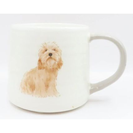 Dog Mug Ceramic 8 CM with Green Handle Dishwasher & Microwave Safe Tableware