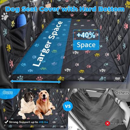 URPOWER Back Seat Extender for Dogs - Hard Bottom Dog Car Seat Cover Holds 400 L