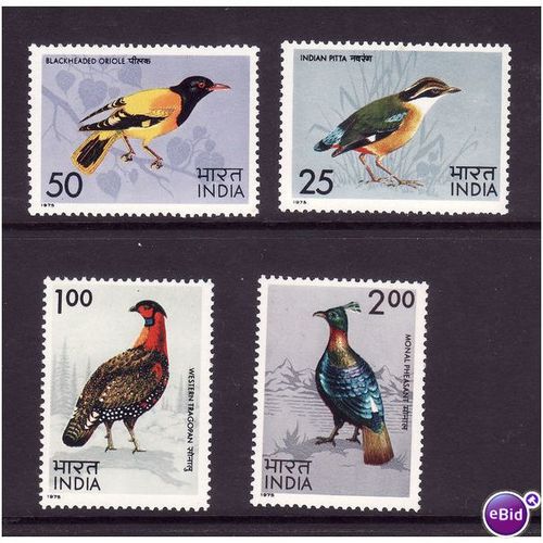 INDIA 1975 BIRDS SG 763/766 SET 4 VALS U/M MINT