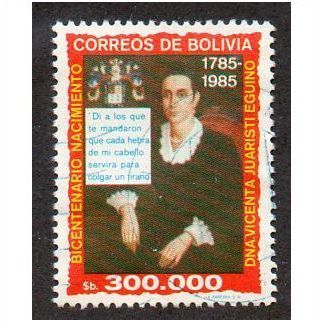 BOL 1985 300,000P 'VICENTA JUARITSI EGUINO' FINE USED (EBID10578)