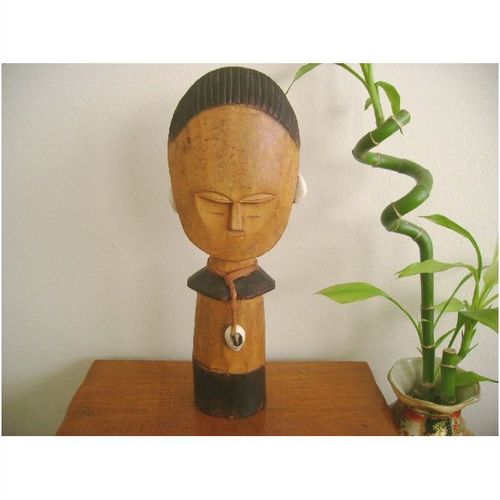 African Woman Handcarved Wooden Figurine 10 Inches Tall Excellent Condition!