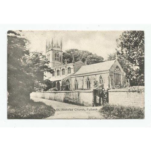 NICE PRINTED POSTCARD of St.NICHOLAS CHURCH FULBECK LINCOLNSHIRE (444)